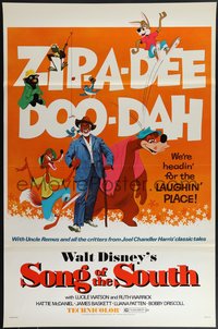 7r0593 SONG OF THE SOUTH 1sh R1972 Walt Disney, Uncle Remus, Br'er Rabbit & Bear, zip-a-dee doo-dah!