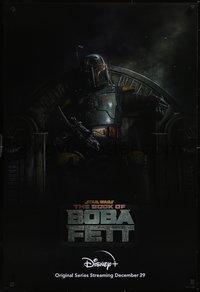 7r0143 BOOK OF BOBA FETT DS tv poster 2021 Walt Disney, great image of the bounty hunter on throne!