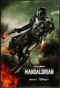 7r0146 MANDALORIAN DS tv poster 2023 great sci-fi art of the bounty hunter flying with 'Baby Yoda'!