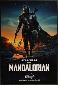 7r0147 MANDALORIAN DS tv poster 2020 sci-fi art of bounty hunter walking with 'Baby Yoda'!