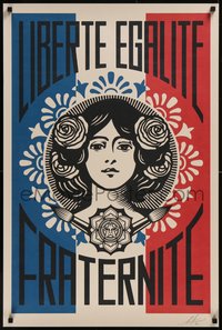 7r0315 SHEPARD FAIREY signed 24x36 art print 2020 Liberte Egalite Fraternite, offset edition!