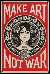 7r0316 SHEPARD FAIREY signed 24x36 art print 2020 Make Art Not War, offset edition!