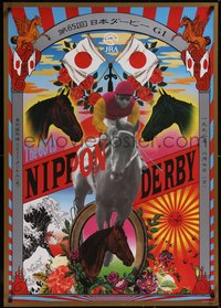 7r0054 TADANORI YOKOO 29x41 Japanese special poster 1998 the 65th Nippon Derby, horse racing image!