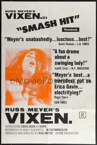 7r0276 VIXEN 23x35 special poster 1968 classic Russ Meyer, is sexy naked Erica Gavin woman or animal?