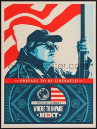 7r0777 WHERE TO INVADE NEXT #27/245 18x24 art print 2016 Mondo, Michael Moore by Shepard Fairey!