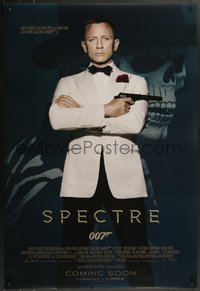 7r0595 SPECTRE IMAX int'l advance DS 1sh 2015 cool image of Daniel Craig as James Bond 007 with gun!