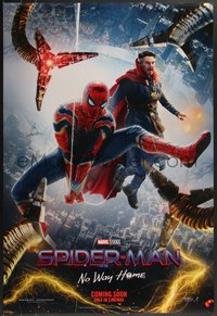 7r0598 SPIDER-MAN: NO WAY HOME int'l teaser DS 1sh 2021 great action image w/ Tom Holland in title role!