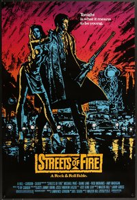 7r0604 STREETS OF FIRE 1sh 1984 Walter Hill, Michael Pare, Diane Lane, artwork by Riehm, no borders!