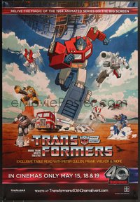 7r0627 TRANSFORMERS DS 1sh R2024 40th anniversary screening of episodes and table read, ultra rare!