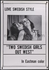 7r0035 TWO SWEDISH GIRLS OUT WEST 1sh 1970s image of sexy women making out, rare!