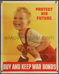 7r0801 BUY & KEEP WAR BONDS 22x28 WWII war poster 1944 art of a smiling child by Ruth Nichols!