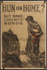 7r0129 HUN OR HOME 20x30 WWI war poster 1919 Henry Raleigh art, buy more liberty bonds!