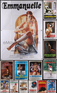 7s0079 LOT OF 16 FOLDED SEXPLOITATION ITALIAN TWO-PANELS 1970s-1990s sexy images with some nudity!