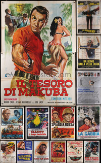 7s0080 LOT OF 16 FOLDED ITALIAN TWO-PANELS 1970s-1980s great images from a variety of movies!