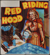 7s0164 LOT OF 3 FOLDED RED RIDING HOOD STAGE PLAY ENGLISH SIX-SHEETS 1930s Big Bad Wolf art!