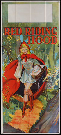 7s0161 LOT OF 3 TRI-FOLDED RED RIDING HOOD RED BOW STYLE STAGE PLAY ENGLISH THREE-SHEETS 1930s sexy!