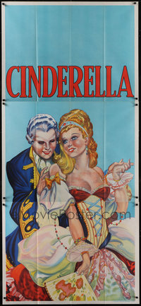 7s0157 LOT OF 5 TRI-FOLDED CINDERELLA DANCE STYLE STAGE PLAY ENGLISH THREE-SHEETS 1930s great art!