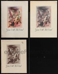 7s0570 LOT OF 1 ORIGINAL & 2 REPRINT GONE WITH THE WIND SOUVENIR PROGRAM BOOKS 1939-1989