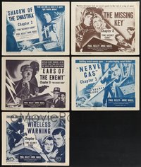 7s0509 LOT OF 5 R52 SECRET CODE SERIAL TITLE CARDS R1952 WWII, Shadow of the Swastika & more!