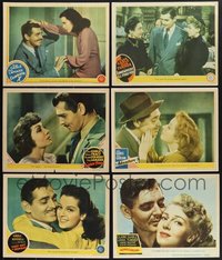 7s0508 LOT OF 6 CLARK GABLE LOBBY CARDS 1940s Comrade X, Boom Town, Adventure, Homecoming & more!