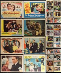 7s0420 LOT OF 55 LOBBY CARDS 1940s-1950s great images from a variety of different movies!