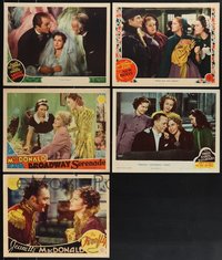 7s0510 LOT OF 5 JEANETTE MACDONALD LOBBY CARDS 1930s-1940s Smilin' Through, Broadway Serenade!