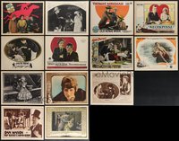 7s0482 LOT OF 13 SILENT LOBBY CARDS 1920s great scenes from a variety of different movies!