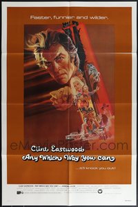 7s0292 LOT OF 9 FOLDED ANY WHICH WAY YOU CAN INTERNATIONAL ONE-SHEETS 1980 Peak art of Eastwood!