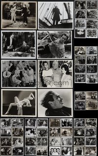 7s0884 LOT OF 84 CLASSIC HORROR/SCI-FI REPRO PHOTOS 1970s candids, monster portraits & cool scenes!