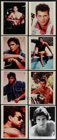 7s0905 LOT OF 8 LORENZO LAMAS REPRO PHOTOS 1980s great portraits of the Renegade star!