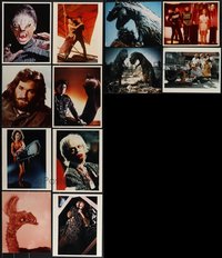 7s0892 LOT OF 36 HORROR/SCI-FI COLOR REPRO PHOTOS 1970s including many cool special effects scenes!