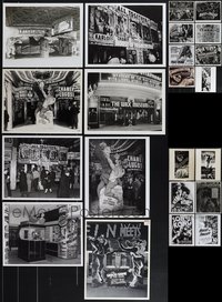 7s0896 LOT OF 22 REPRO PHOTOS OF HORROR/SCI-FI THEATRE FRONTS & POSTERS 1970s elaborate displays!