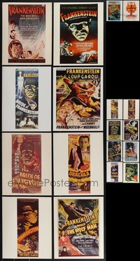 7s0898 LOT OF 18 REPRO PHOTOS OF HORROR/SCI-FI MOVIE POSTERS 1970s from all the classic movies!