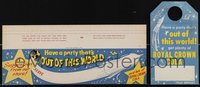 7s0661 LOT OF 2 1950S RC COLA OUT OF THIS WORLD ADVERTISING ITEMS 1950s shelf label & door hanger!