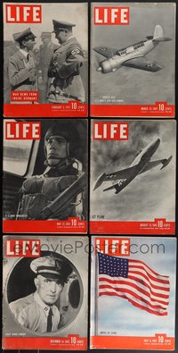 7s0585 LOT OF 6 1940S WWII LIFE MAGAZINES 1940s patriotic images & articles from World War II!