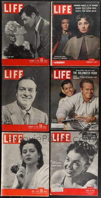 7s0583 LOT OF 6 1940S-60S LIFE MAGAZINES WITH MOVIE STAR COVERS 1940s-1960s Gable, Hepburn, McQueen