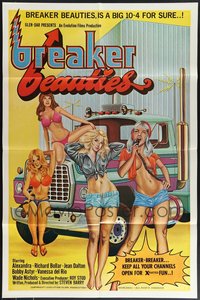 7s0319 LOT OF 5 FOLDED SINGLE-SIDED BREAKER BEAUTIES ONE-SHEETS 1977 art of sexy trucker girls!