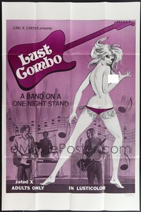 7s0294 LOT OF 8 FOLDED SINGLE-SIDED LUST COMBO ONE-SHEETS 1970 band on a one night stand, sexy art!