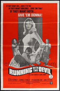 7s0209 LOT OF 32 FOLDED SINGLE-SIDED RUNNING WITH THE DEVIL ONE-SHEETS 1973 she's sexy & violent!