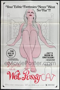 7s0312 LOT OF 6 FOLDED SINGLE-SIDED 9 LIVES OF A WET PUSSYCAT ONE-SHEETS 1976 erotic fantasies!