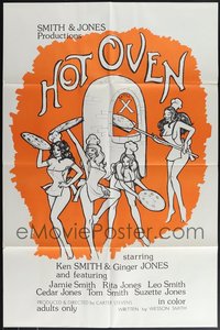 7s0194 LOT OF 42 FOLDED SINGLE-SIDED HOT OVEN ONE-SHEETS 1974 art of sexy nude girls making pizza!