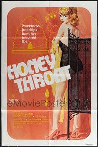 7s0300 LOT OF 7 FOLDED SINGLE-SIDED HONEY THROAT ONE-SHEETS 1980 sweetness drips from her lips!