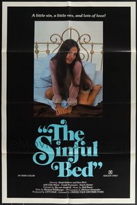 7s0188 LOT OF 47 FOLDED SINGLE-SIDED SINFUL BED ONE-SHEETS 1973 a little sin & sex, lots of love!