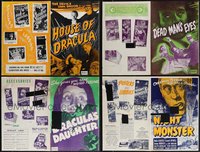 7s0102 LOT OF 5 REALART RE-RELEASE HORROR/SCI-FI CUT PRESSBOOKS R1940s-R1950s cool advertising!