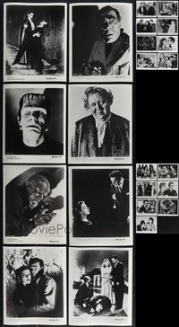 7s0778 LOT OF 23 UNIVERSAL HORROR TV RE-RELEASE 8X10 STILLS R1980s Frankenstein, Wolfman, Dracula!