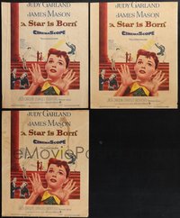 7s0145 LOT OF 3 STAR IS BORN WINDOW CARDS 1954 Judy Garland, James Mason, George Cukor classic!