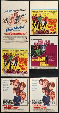 7s0132 LOT OF 6 WINDOW CARDS 1960s great images from a variety of different movies!