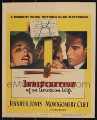 7s0115 LOT OF 24 INDISCRETION OF AN AMERICAN WIFE WINDOW CARDS 1953 Jennifer Jones, Montgomery Clift