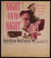 7s0134 LOT OF 6 NIGHT UNTO NIGHT WINDOW CARDS 1947 Ronald Reagan, Viveca Lindfors, Don Siegel