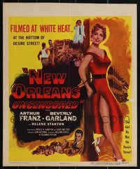 7s0137 LOT OF 5 NEW ORLEANS UNCENSORED WINDOW CARDS 1954 sexy Beverly Garland, William Castle!